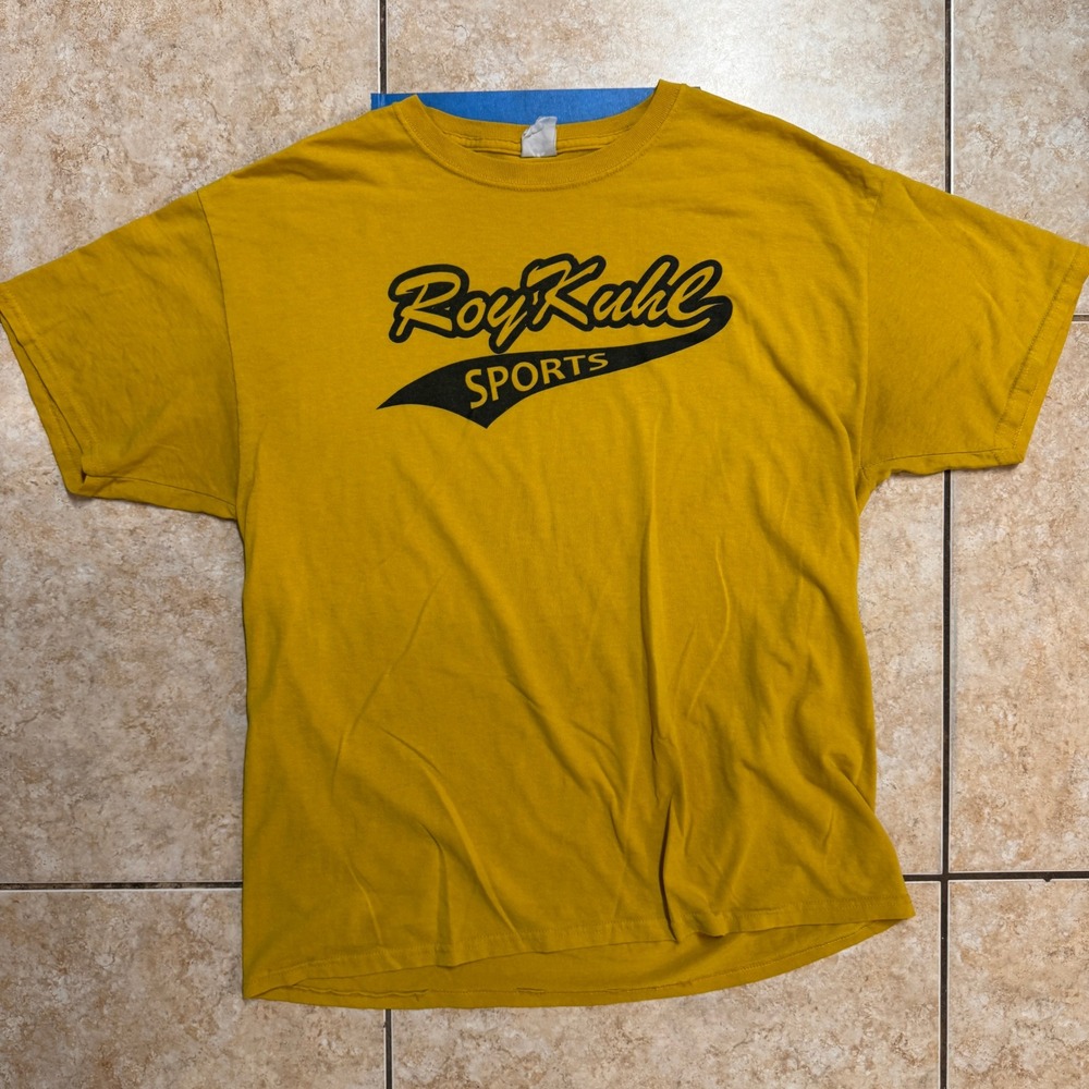 Roy Kahl Sports T Shirt Mens Graphic Print Short Sleeve‎ Yellow